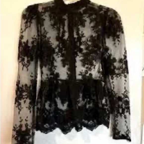 EILLYBAZAR Tops - Elegant Black Lace Blouse